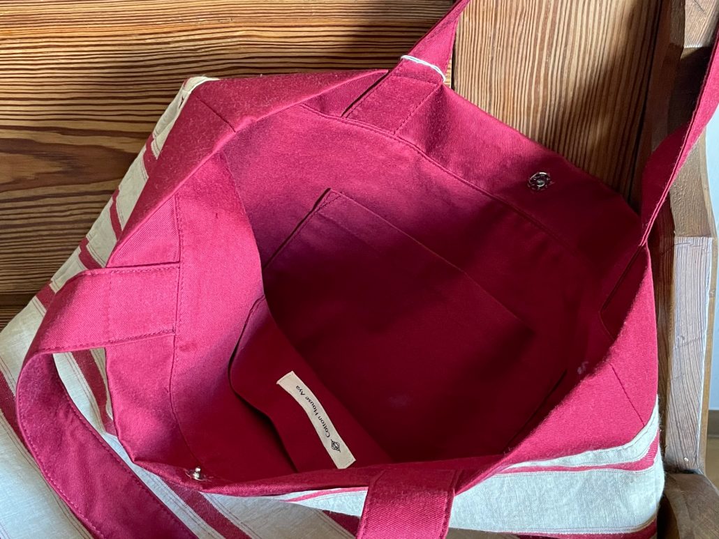 red stripe tote bag & big bag