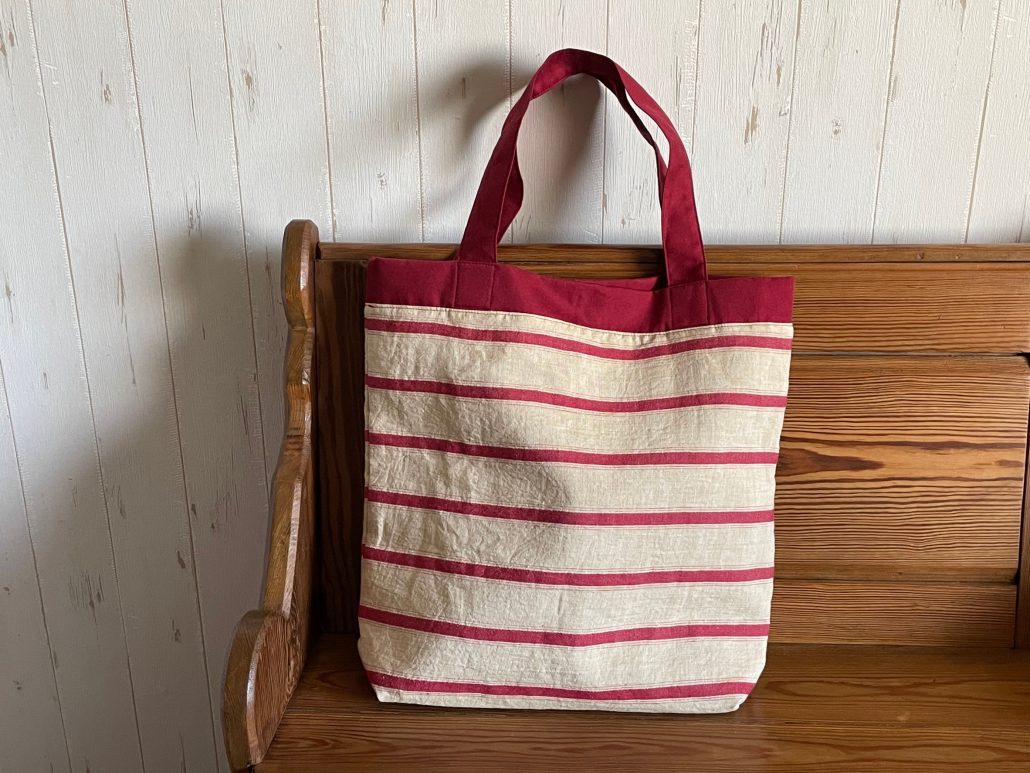 red stripe tote bag & big bag