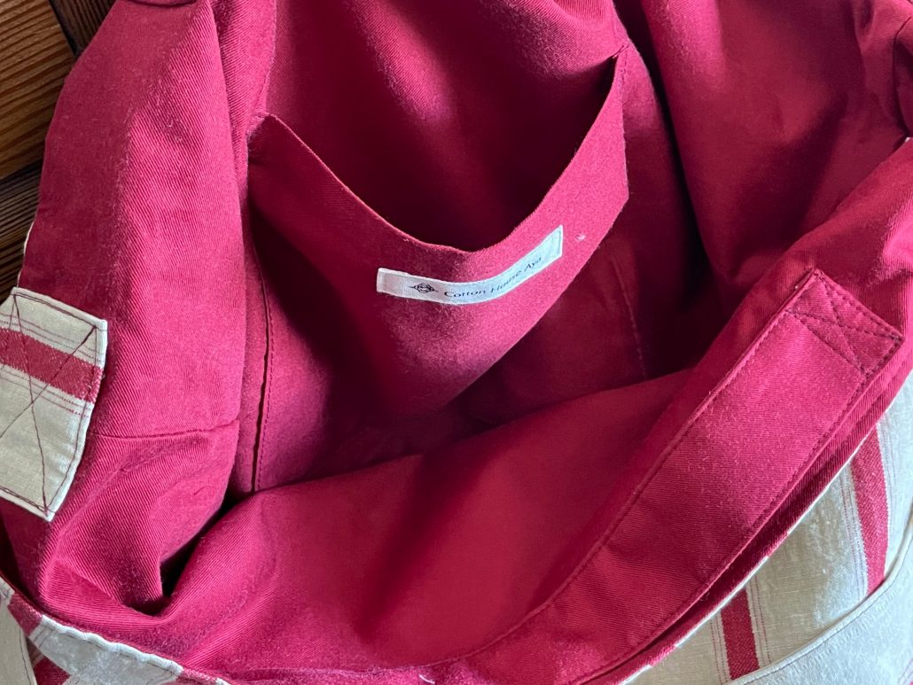 red stripe tote bag & big bag