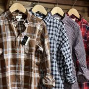 SOUTIENCOL RE-MAKE POLO　LINEN CHECK B.D.SHIRT　