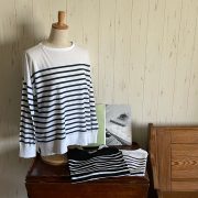 ISLAND COTTON BOAT NECK STRIPE SWEATER