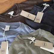 G.R.P LINEN CREW NECK SWEATER 2022SS イタリアメイドのリネンクルーネックニット