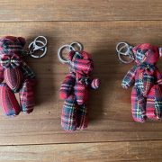 タータンチェックのベアキーホルダー