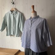 noflショート丈ストライプシャツ