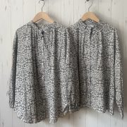 Utilite リバティプリントスタンドカラーシャツ