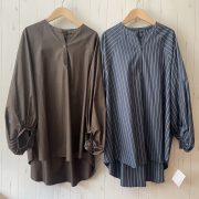 denier GIZAコットンバルーンスリーブブラウス