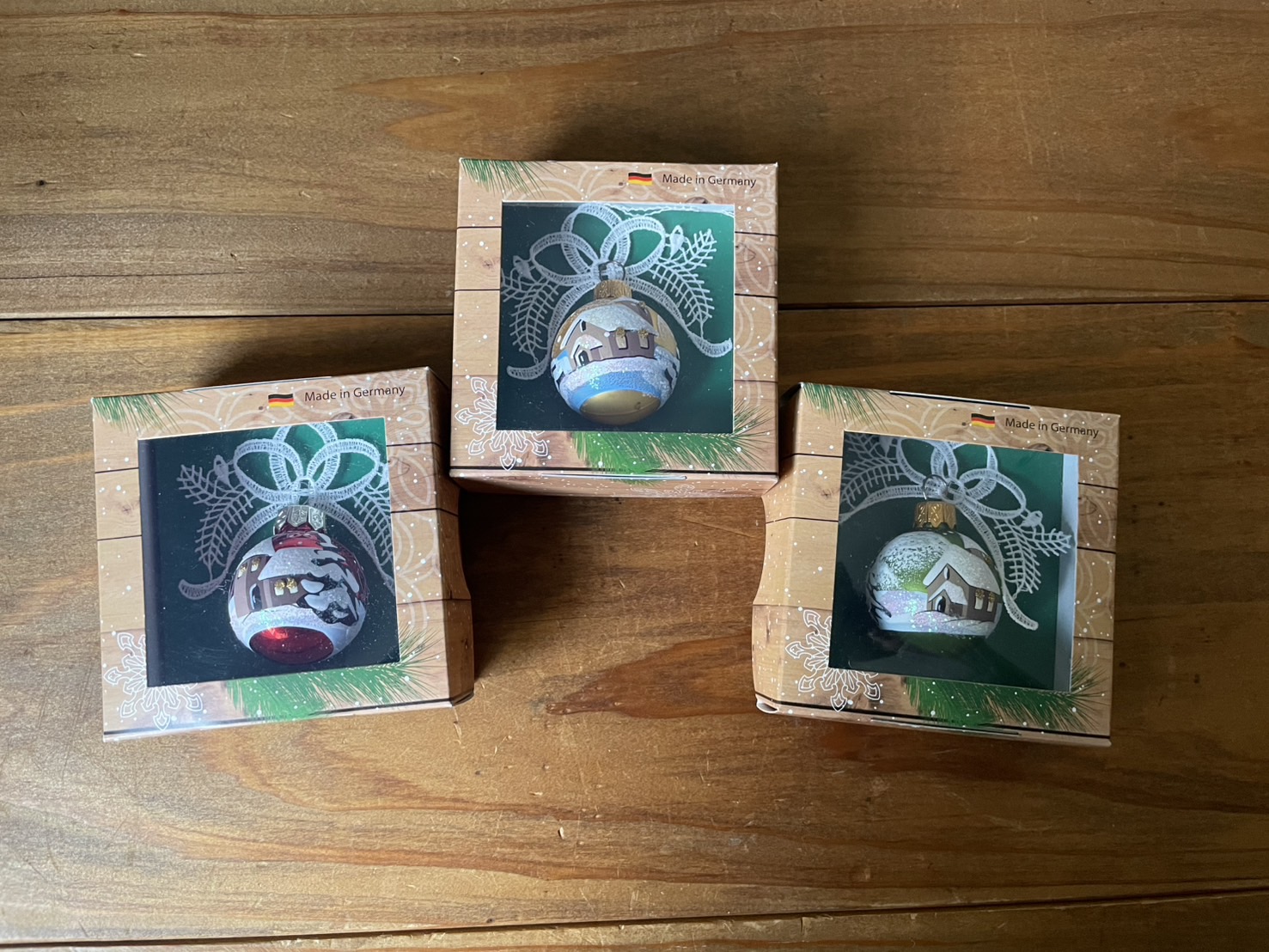 VOGELフォーゲルレースとガラスのオーナメント